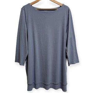 J. Jill PureJill Cotton Modal Blend Boat Neck Layered Tunic Top